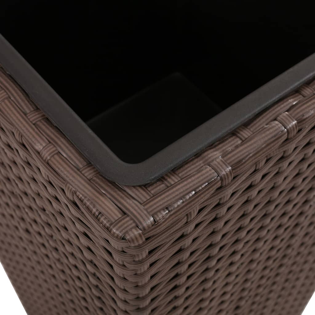 Zahradní Vyvýšené Záhony 3 Ks Polyratan Hnědé