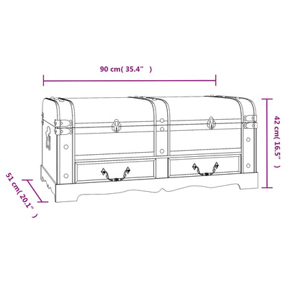 Dřevěná Truhla Velká Černá