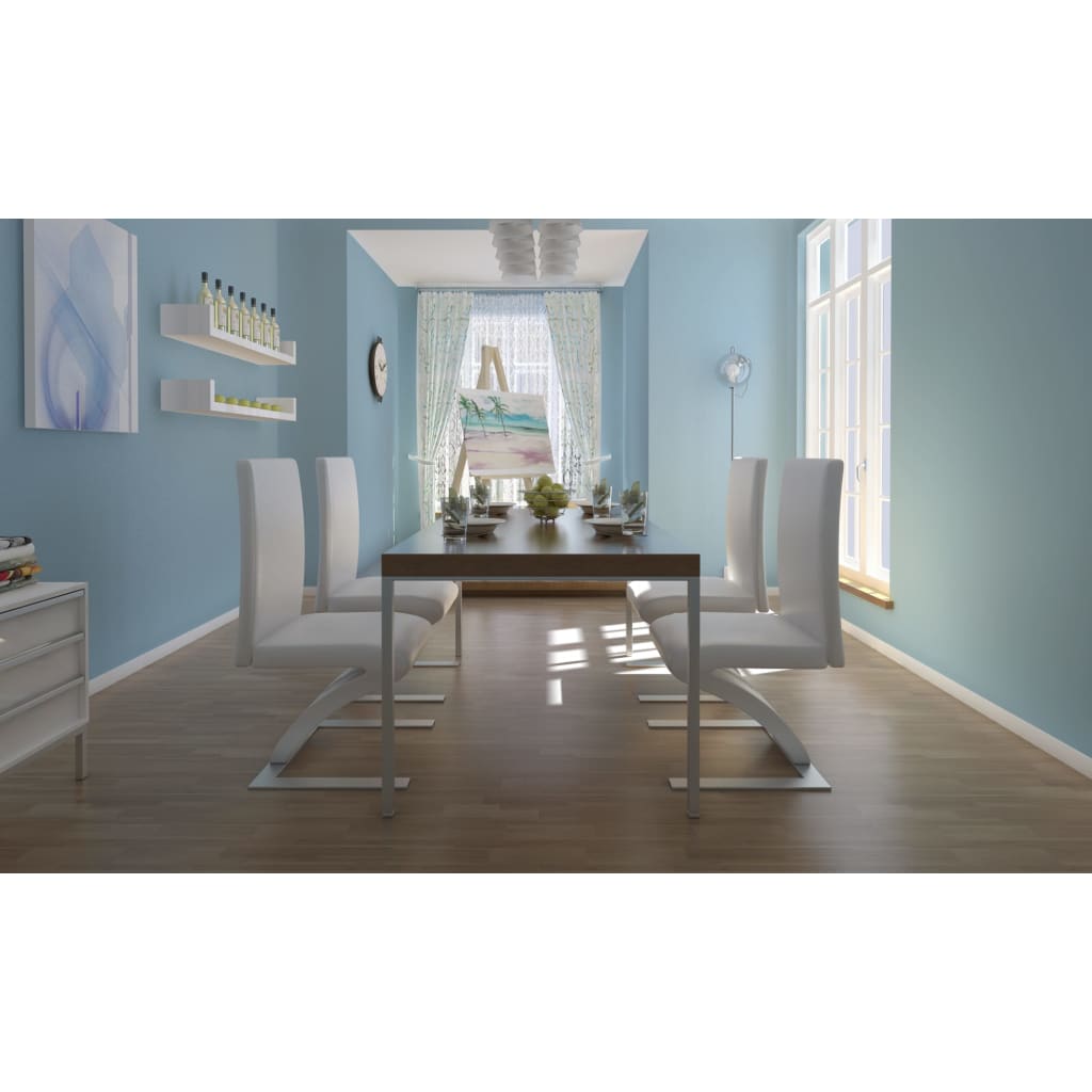 Jídelní Židle 4 Ks Bílé Umělá Kůže