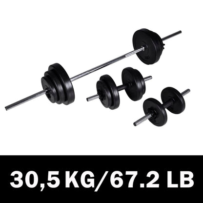 Set 2 Činek + Vzpěračská Činka 30,5 Kg