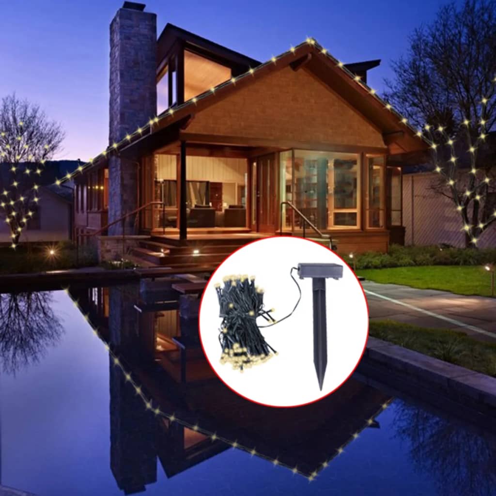 Led Solární Světelné Řetězy Teplé Bílé Světlo Vánoční Dekorace