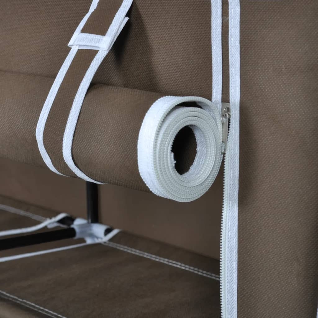 Látkový Botník S Potahem 45 X 150 X 176 Cm Hnědý