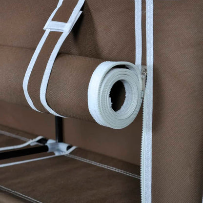 Látkový Botník S Potahem 45 X 150 X 176 Cm Hnědý