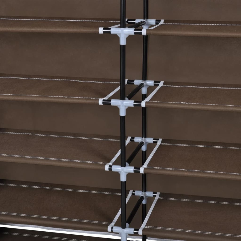 Látkový Botník S Potahem 45 X 150 X 176 Cm Hnědý