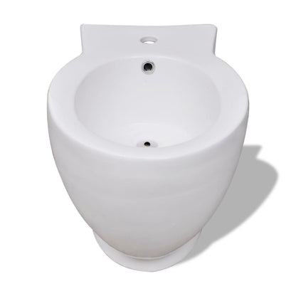 Kulatý Bidet Volně Stojící, Bílý, Vysoce Kvalitní Keramika