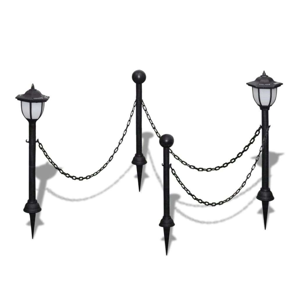Řetězový Plot Se Solárními Světly 2 Led Lampy 2 Sloupky