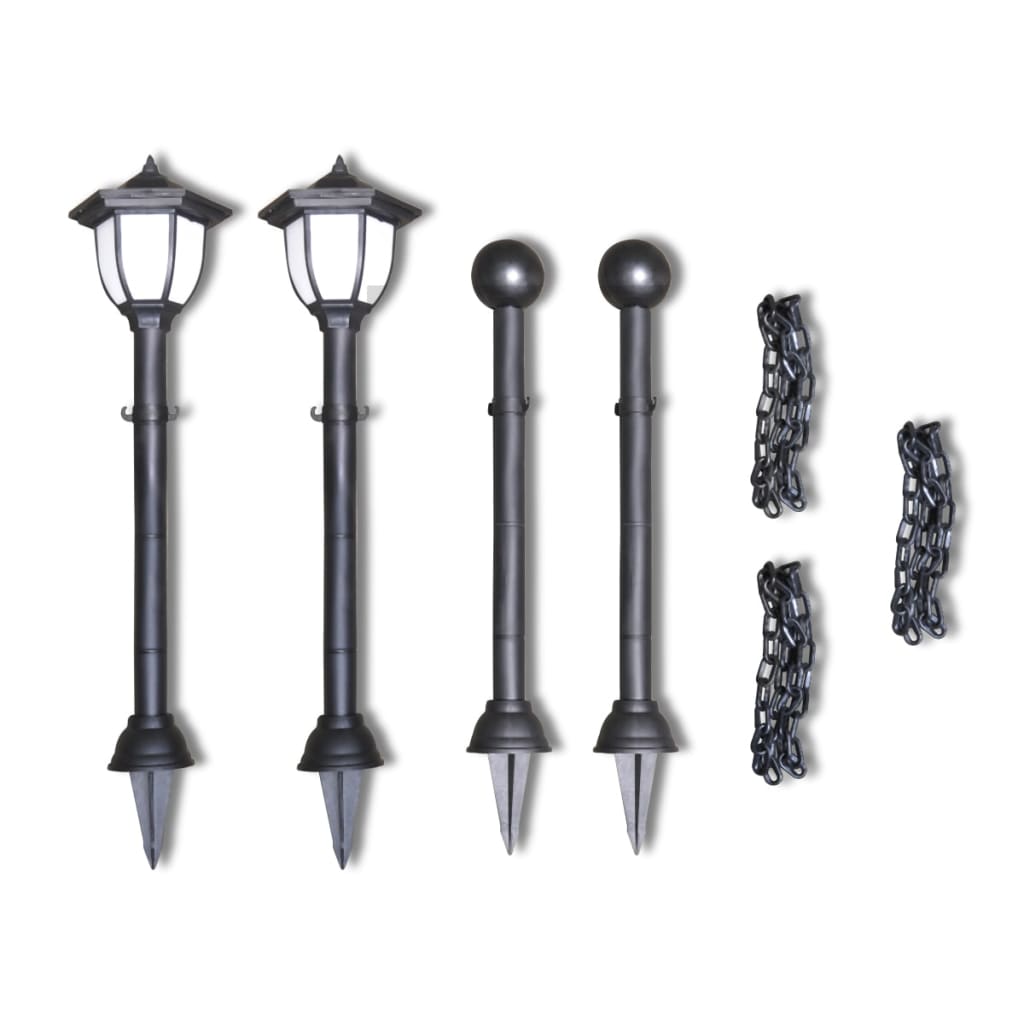 Řetězový Plot Se Solárními Světly 2 Led Lampy 2 Sloupky