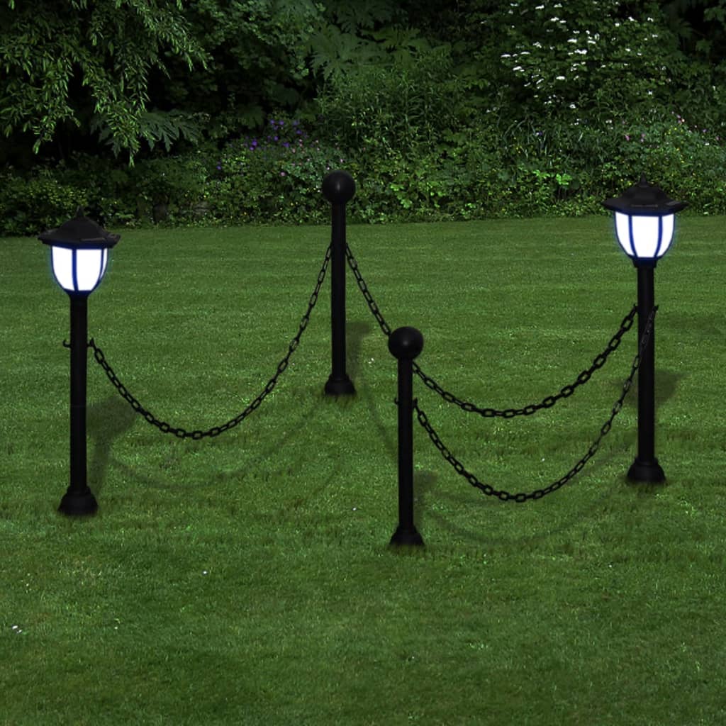 Řetězový Plot Se Solárními Světly 2 Led Lampy 2 Sloupky