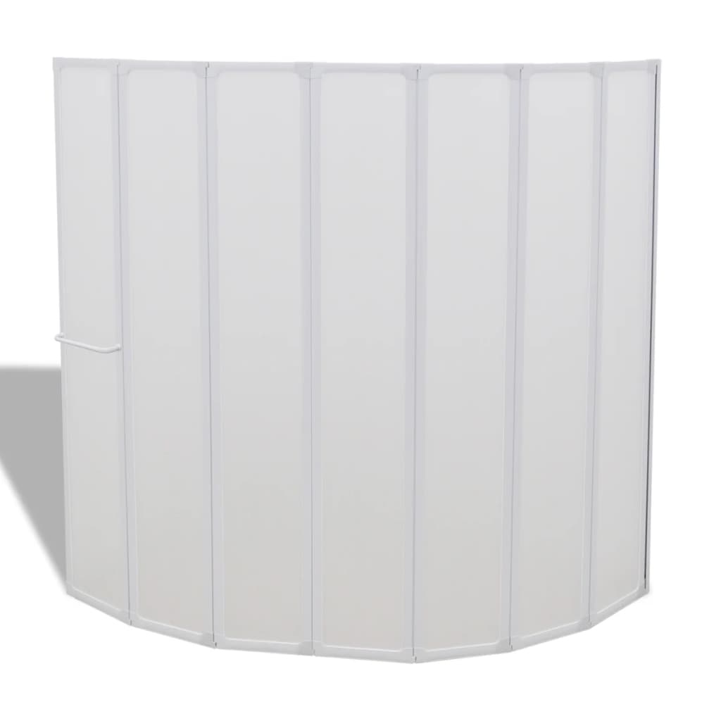 Sprchová Zástěna 140 X 167 Cm , 7 Skládacích Panelů , Držák Na Ručník