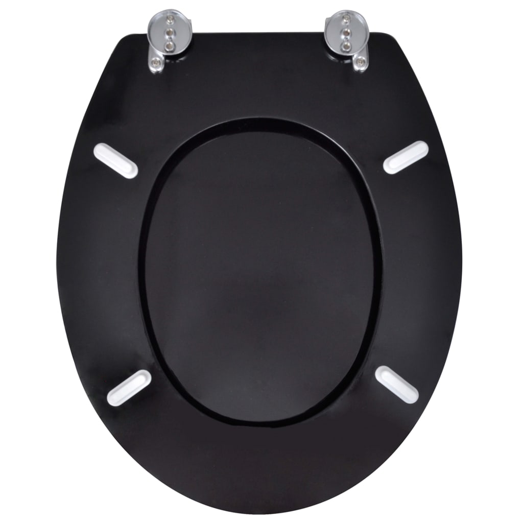 Wc Sedátko Mdf S Víkem Jednoduchý Design Černé