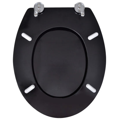 Wc Sedátko Mdf S Víkem Jednoduchý Design Černé