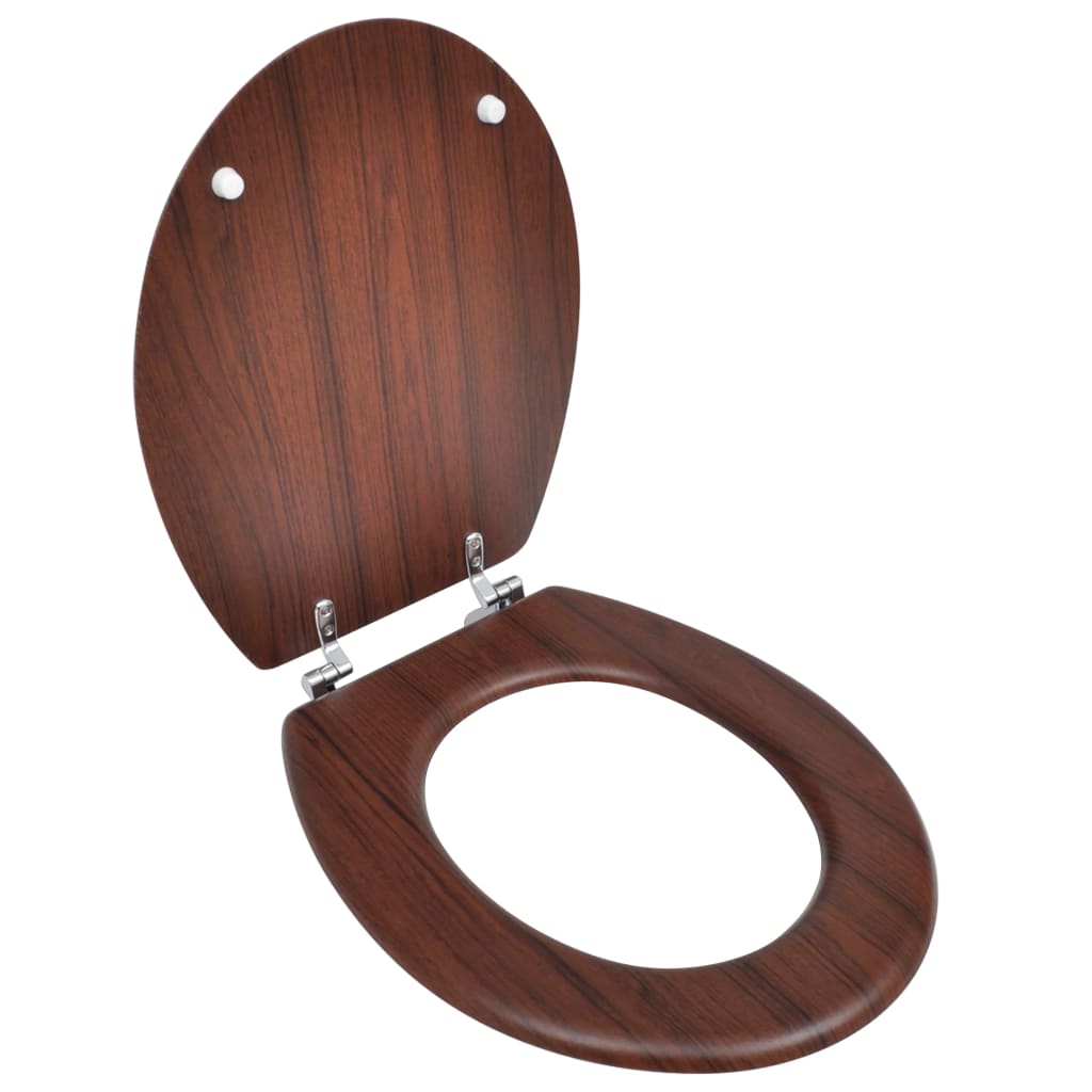 Wc Sedátko Mdf S Víkem Jednoduchý Design Hnědé