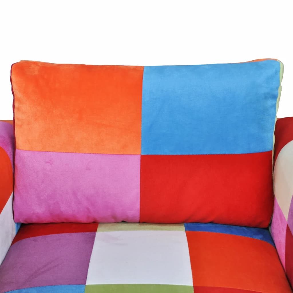 Krychlové Křeslo, Chromované Nohy, Patchwork, Textilní