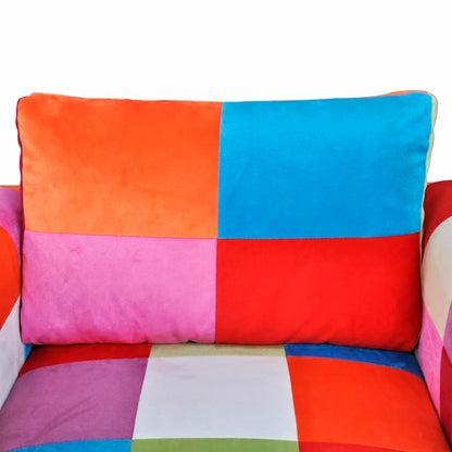 Krychlové Křeslo, Chromované Nohy, Patchwork, Textilní