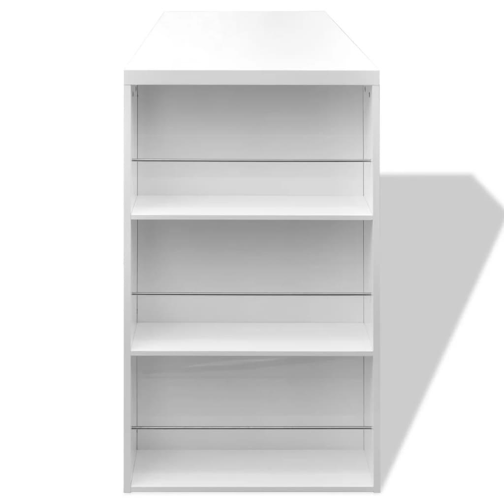 Barový Stůl Mdf S Policemi Na Víno Bílý S Vysokým Leskem