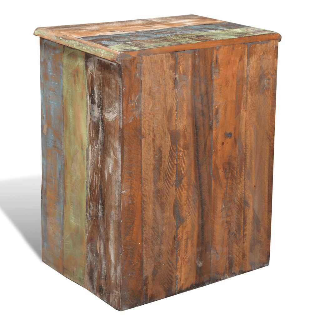 Koncový Stolek S 1 Zásuvkou A Dvířky Recyklované Dřevo