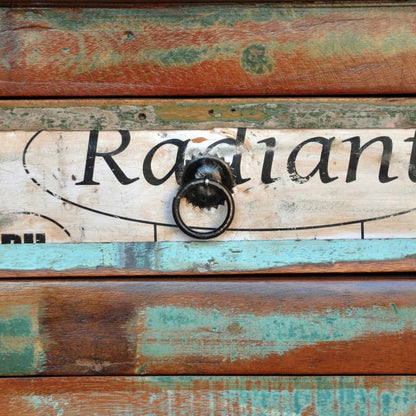 Příborník 2 Zásuvky A Dvířka Vintage Masivní Recyklované Dřevo