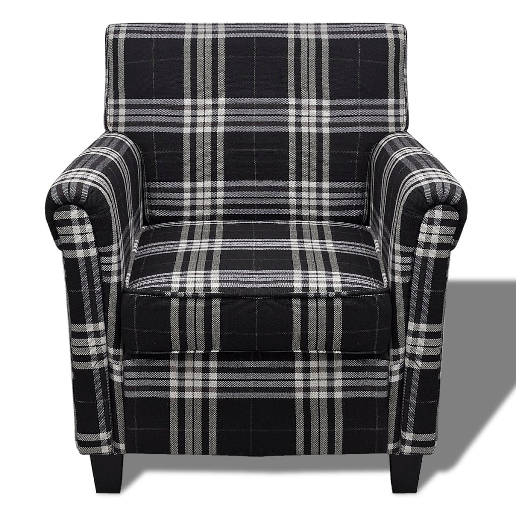 Křeslo S Poduškou Černé Textil