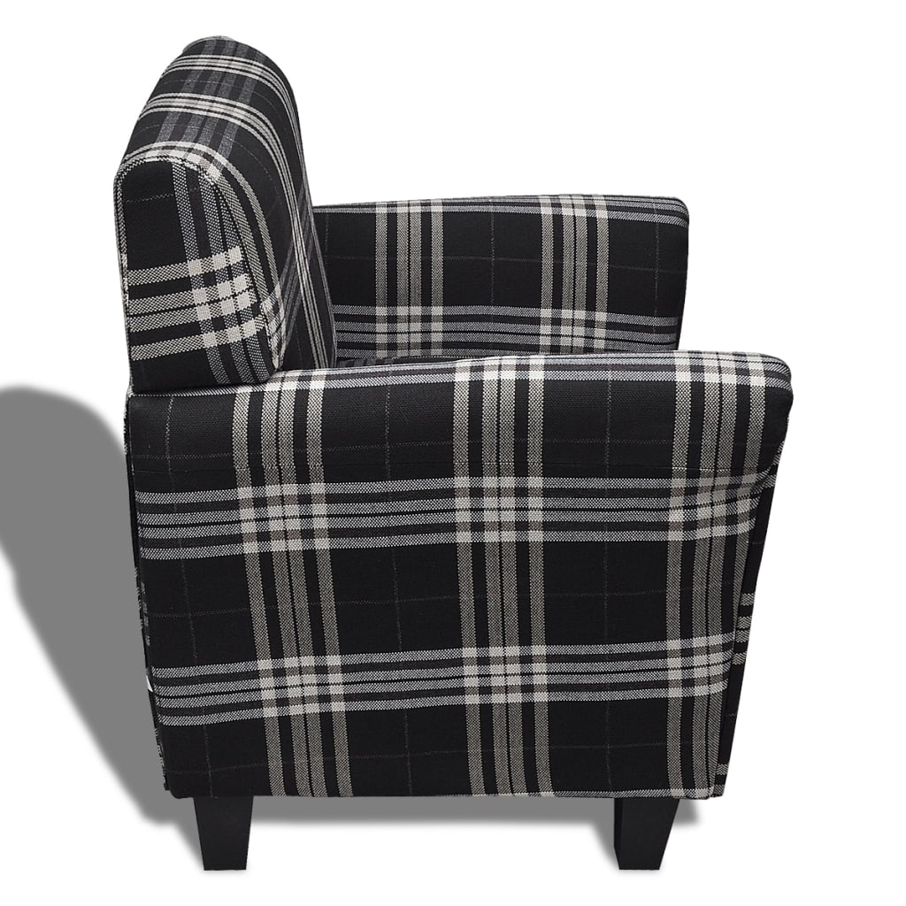 Křeslo S Poduškou Černé Textil