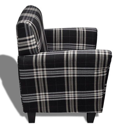 Křeslo S Poduškou Černé Textil