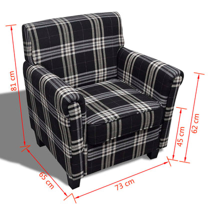 Křeslo S Poduškou Černé Textil