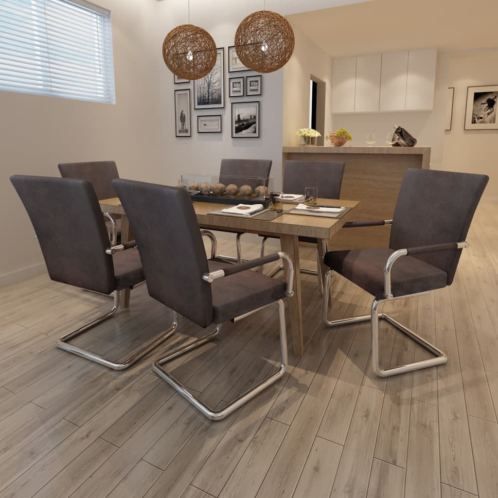 Konzolové Jídelní Židle 2 Ks Hnědé Syntetická Kůže