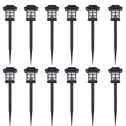 Venkovní Solární Led Lampa S Hrotem, Sada 12 Ks, 8,6 X 8,6 X 38 Cm