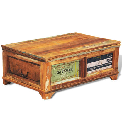 Konferenční Stolek Úložný Prostor Vintage Recyklované Dřevo