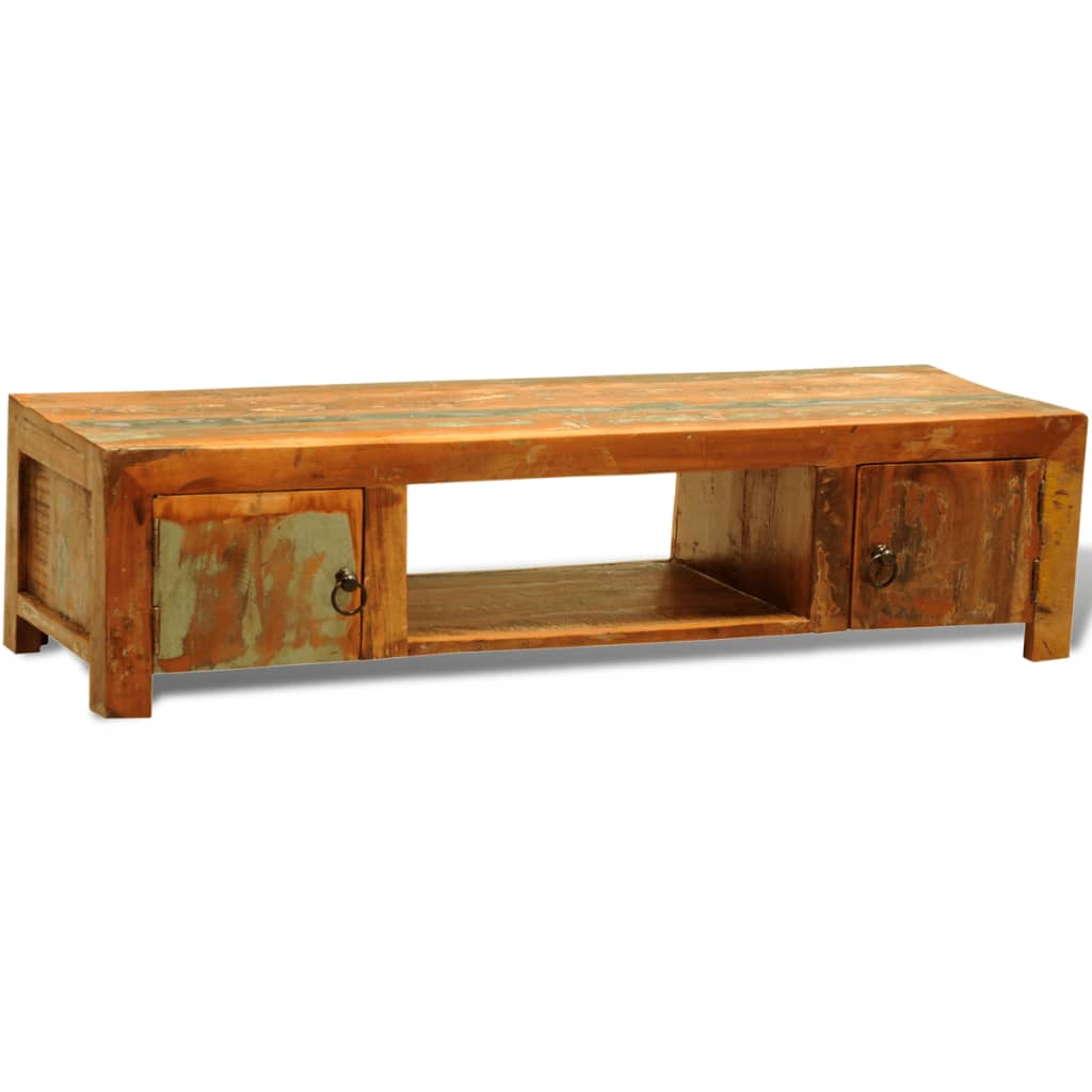 Tv Skříňka Se 2 Dvířky Masivní Recyklované Dřevo Vintage