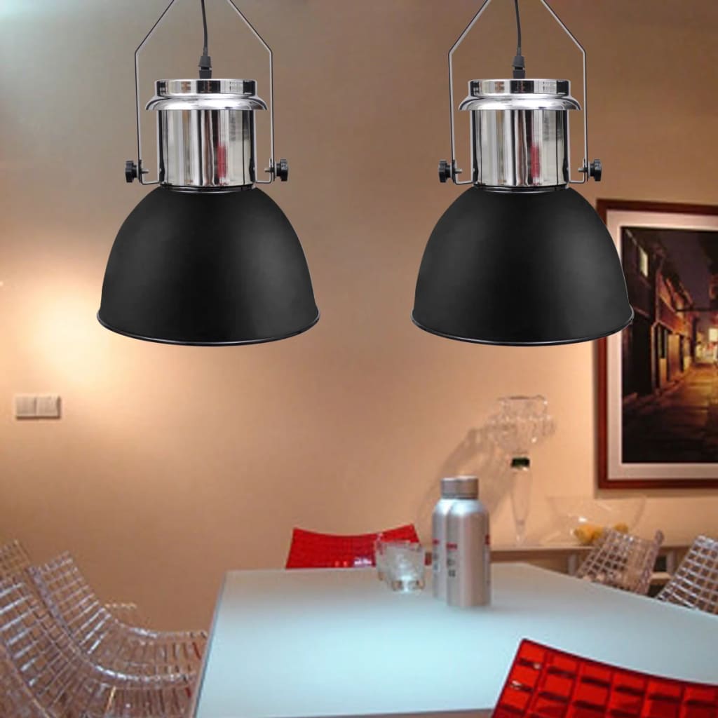 Kovová stropní lampa 2 ks s nastavitelnou výškou moderní černá