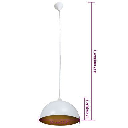 Stropní Lampa Polokoule 2 Ks S Nastavitelnou Výškou