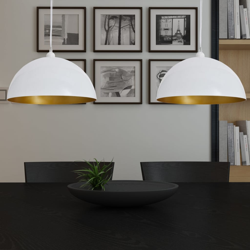 Stropní Lampa Polokoule 2 Ks S Nastavitelnou Výškou