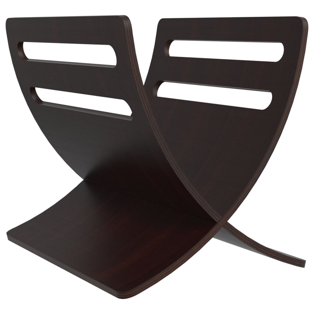 Dřevěný Stojan Na Časopisy Volně Stojící Hnědý