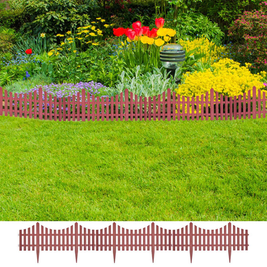Zahradní dekorativní plot 17 ks 10 m hnědý
