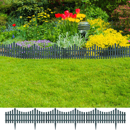 Zahradní dekorativní plot 17 ks 10 m zelený