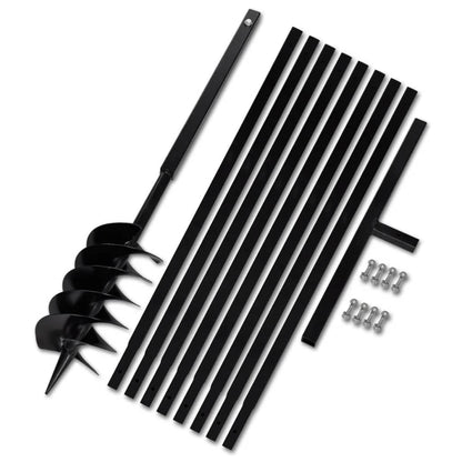 Zemní Vrták S Rukojetí , S Nástavci 9 M, Ocel