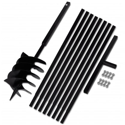 Zemní Vrták S Rukojetí , S Nástavci 9 M, Ocel