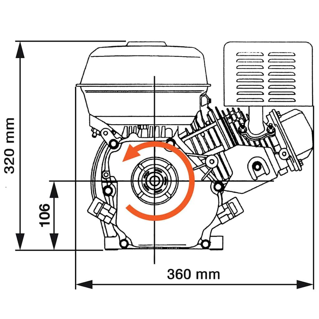 Benzínový Motor 6,5 Hp 4,8 Kw Černý