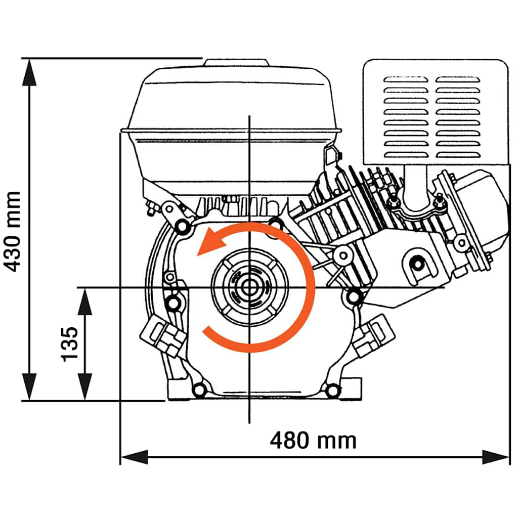 Benzínový Motor 15 Hp 11 Kw Černý