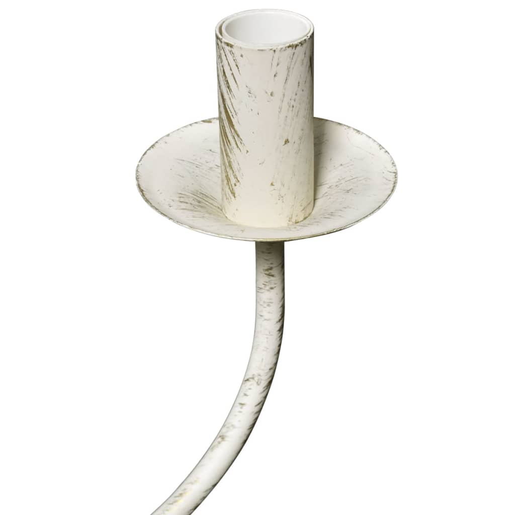 Patinovaný Bílý Kovový Lustr Pro 8 Žárovek E14 Bílá