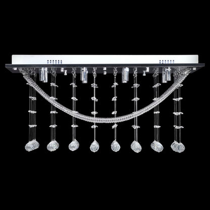 Bílé Stropní Svítidlo S Křišťálovými Ověsky, Pro 8 Žárovek G9, 29 Cm
