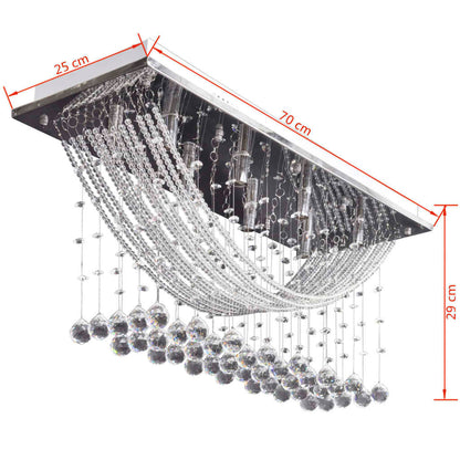 Bílé Stropní Svítidlo S Křišťálovými Ověsky, Pro 8 Žárovek G9, 29 Cm