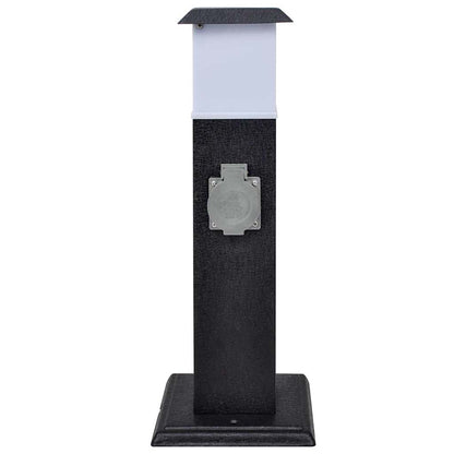 Černý Zahradní Sloupek S Objímkou A Lampou