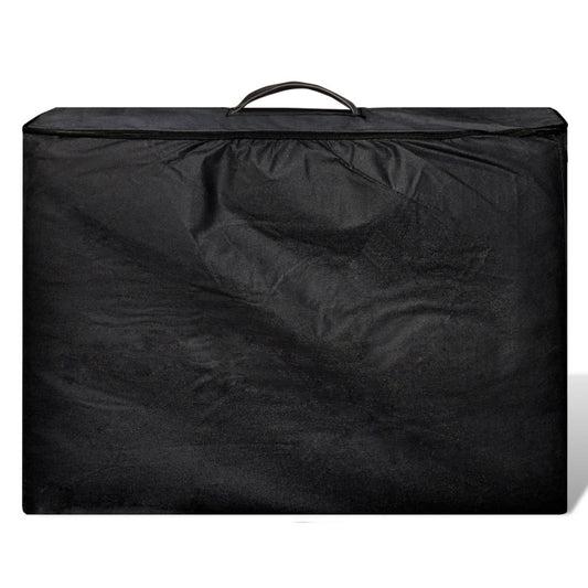 Černý Skládací Masážní Stůl Se 3 Zónami A Dřevěným Rámem