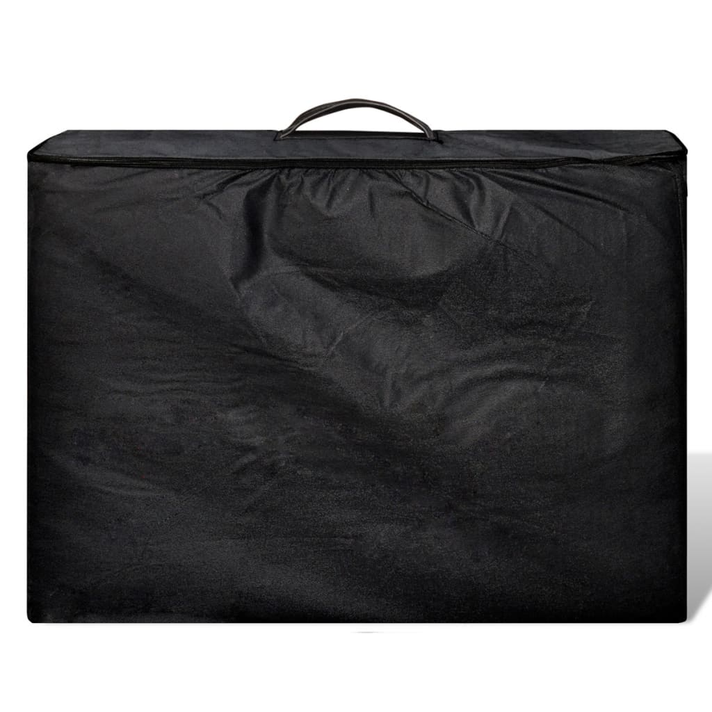 Černý Skládací Masážní Stůl Se 2 Zónami A Hliníkovým Rámem