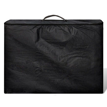 Černý Skládací Masážní Stůl Se 2 Zónami A Hliníkovým Rámem