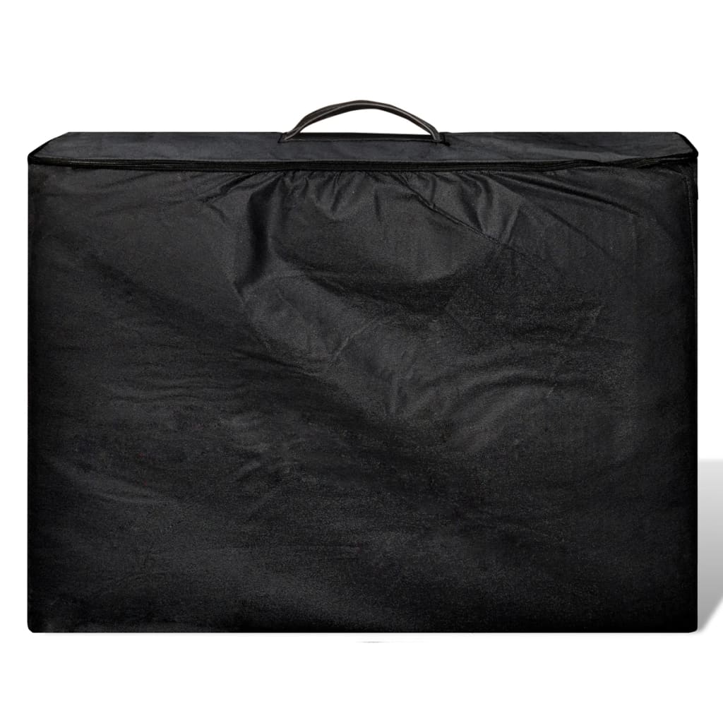 Černý Skládací Masážní Stůl Se 4 Zónami A Dřevěným Rámem