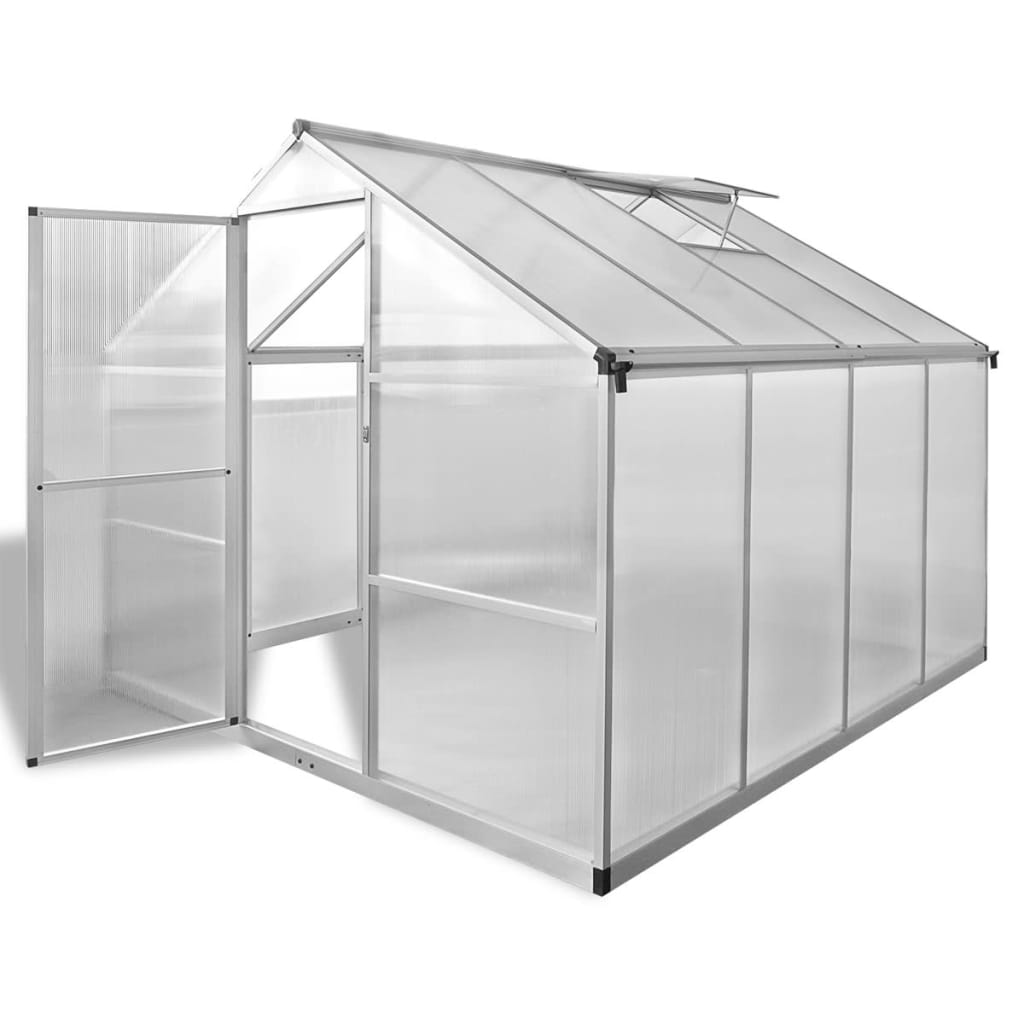 Zpevněný Hliníkový Skleník S Podkladovým Rámem 4,6 M²
