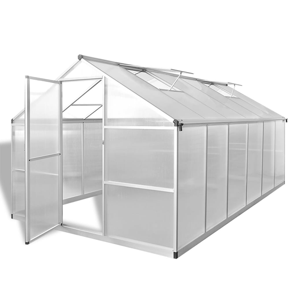 Zpevněný Hliníkový Skleník S Podkladovým Rámem 4,6 M²