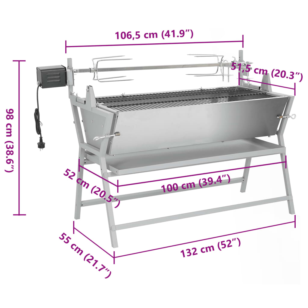 Rotisserie Železo A Nerezová Ocel Grilovací Jehla